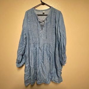 Chambray Criss Cross Detail Dress